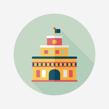 Bina kale uzun gölge, eps10 düz simgesiyle