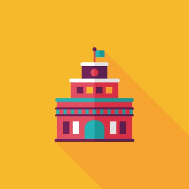 Bina kale uzun gölge, eps10 düz simgesiyle