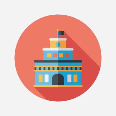 Bina kale uzun gölge, eps10 düz simgesiyle