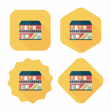 Bina evi uzun gölge, eps10 düz simgesiyle