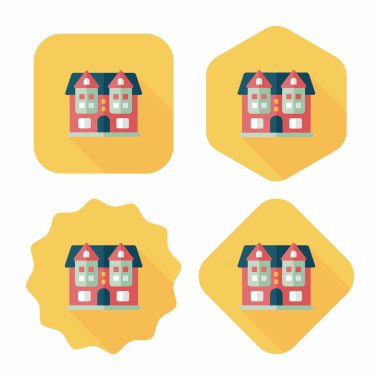 Bina uzun gölge, eps10 düz simgesiyle