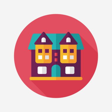 Bina uzun gölge, eps10 düz simgesiyle