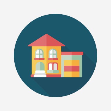 Bina uzun gölge, eps10 düz simgesiyle