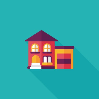 Bina uzun gölge, eps10 düz simgesiyle