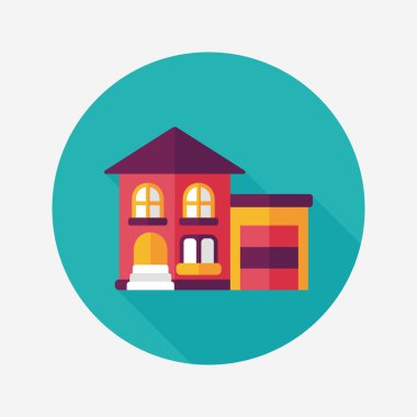 Bina uzun gölge, eps10 düz simgesiyle