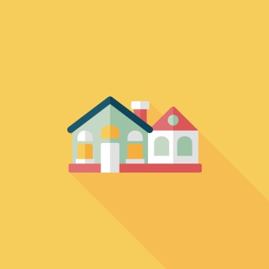 Bina uzun gölge, eps10 düz simgesiyle