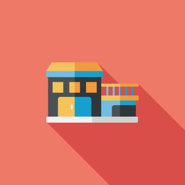 Bina uzun gölge, eps10 düz simgesiyle