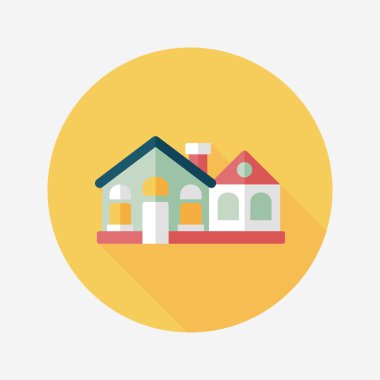 Bina uzun gölge, eps10 düz simgesiyle