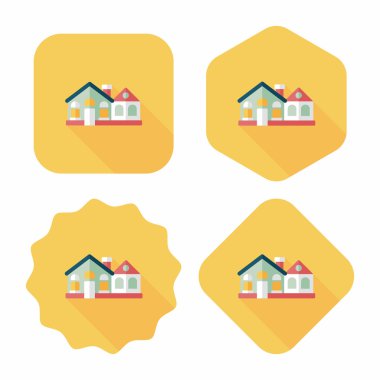 Bina uzun gölge, eps10 düz simgesiyle