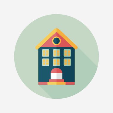 Bina uzun gölge, eps10 düz simgesiyle