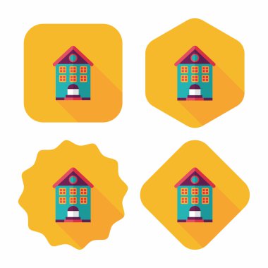 Bina uzun gölge, eps10 düz simgesiyle