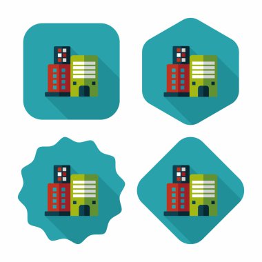 Uzun Gölge, eps10 ile ticari bina düz simgesi