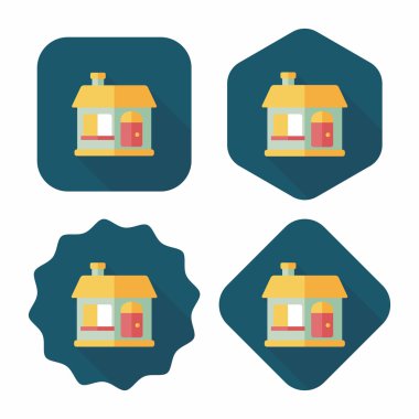 Bina evi uzun gölge, eps10 düz simgesiyle