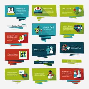 Düğün afiş düz tasarım arka plan ayarlamak, eps10