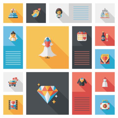 Düğün UI düz tasarım arka plan ayarlamak, eps10