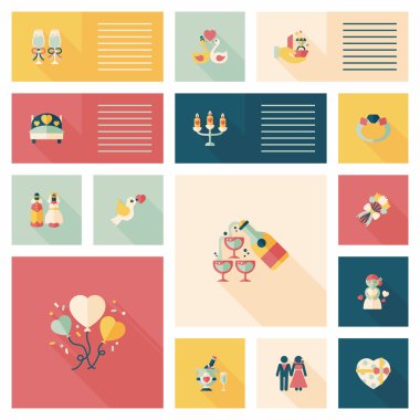 Düğün UI düz tasarım arka plan ayarlamak, eps10