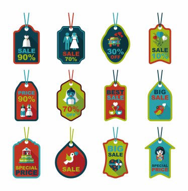 Düğün etiketi düz tasarım arka plan ayarlamak, eps10