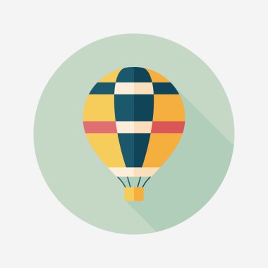 Uzun Gölge, eps10 ile ulaşım sıcak hava balon düz simgesi