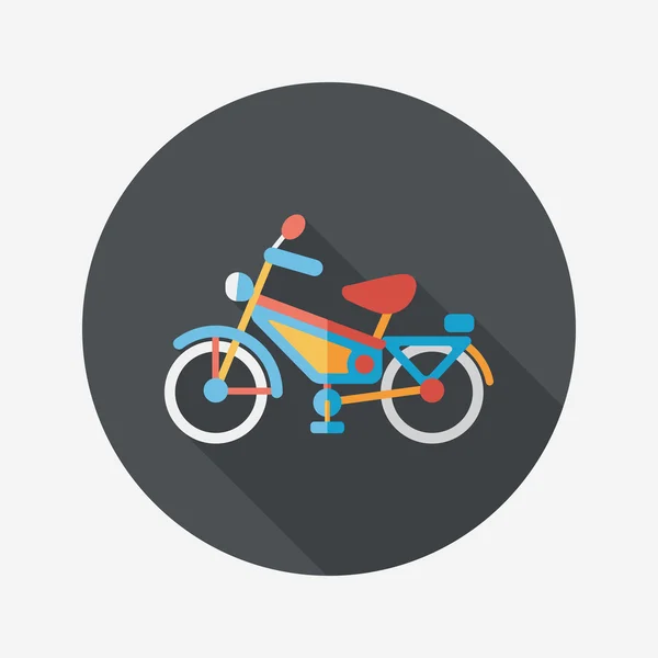 Icône plate de vélo de transport avec ombre longue, eps10 — Image vectorielle
