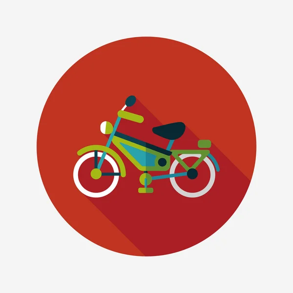 Transporte bicicleta icono plano con sombra larga, eps10 — Vector de stock