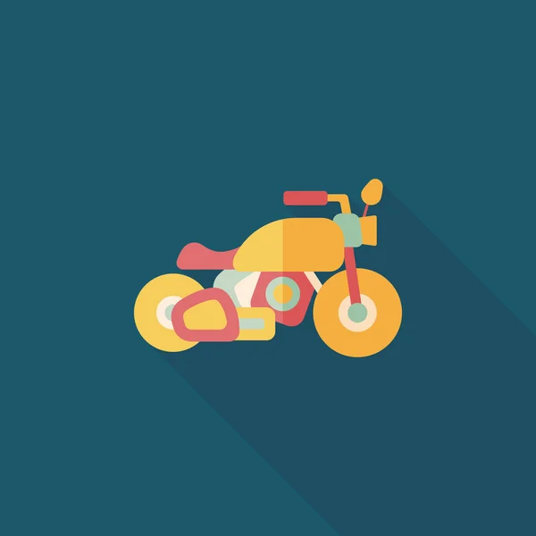 Transportation motorcycle flat icon with long shadow,eps10