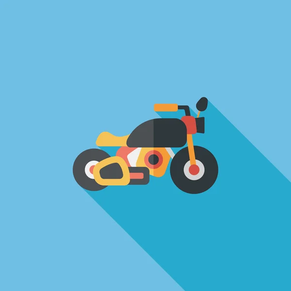 Transporte motocicleta icono plano con sombra larga, eps10 — Vector de stock