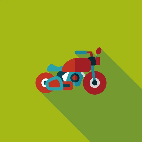 Transportation motorcycle flat icon with long shadow,eps10