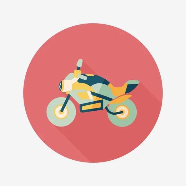 Transporte motocicleta icono plano con sombra larga, eps10 — Vector de stock