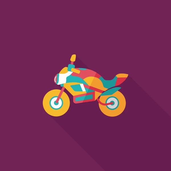 Transporte motocicleta icono plano con sombra larga, eps10 — Vector de stock