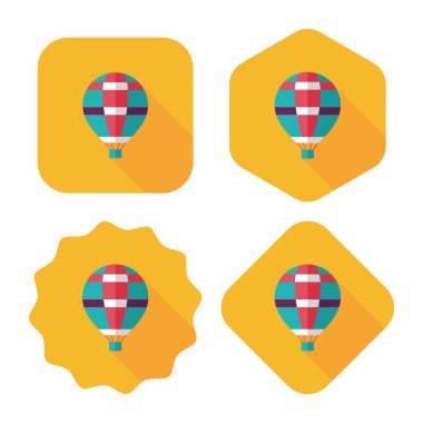 Uzun Gölge, eps10 ile ulaşım sıcak hava balon düz simgesi