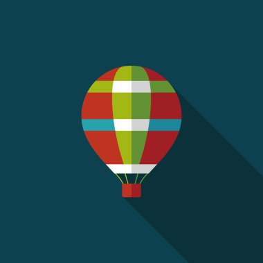Uzun Gölge, eps10 ile ulaşım sıcak hava balon düz simgesi