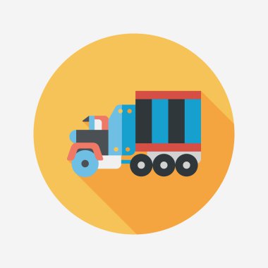 Uzun Gölge, eps10 ile ulaşım çekici düz simgesi