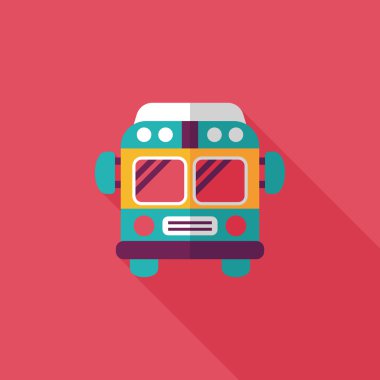 Uzun Gölge, eps10 ile ulaşım otobüs düz simgesi