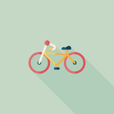 Uzun Gölge, eps10 ile ulaşım Bisiklet düz simgesi