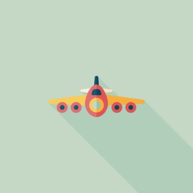 Uzun Gölge, eps10 ile ulaşım uçak düz simgesi