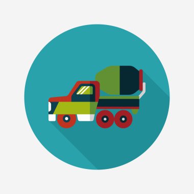 Uzun Gölge, eps10 ile ulaşım kamyon düz simgesi