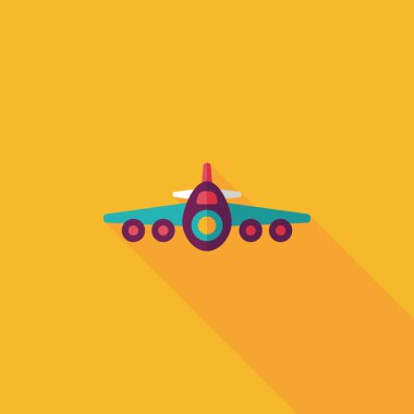 Uzun Gölge, eps10 ile ulaşım uçak düz simgesi