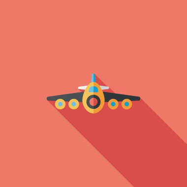 Uzun Gölge, eps10 ile ulaşım uçak düz simgesi