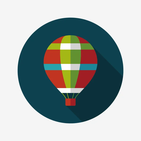 Transport ballon à air chaud icône plate avec ombre longue, eps10 — Image vectorielle