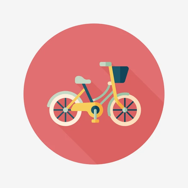 Transport fiets plat pictogram met lange schaduw, eps10 — Stockvector