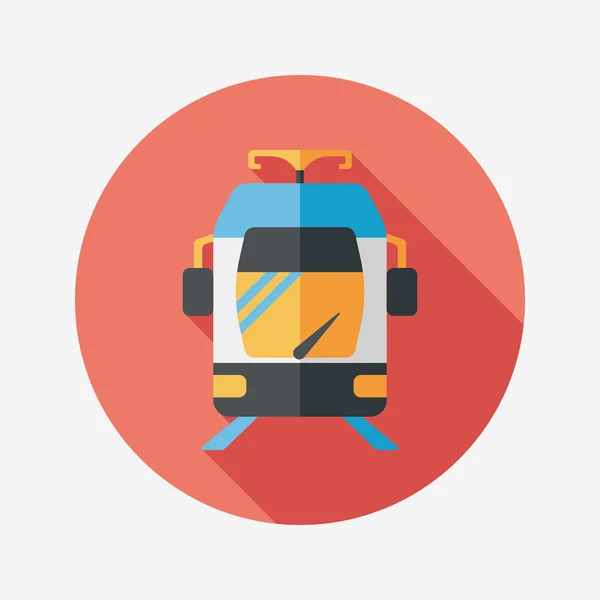 Transporte metro icono plano con sombra larga, eps10 — Vector de stock