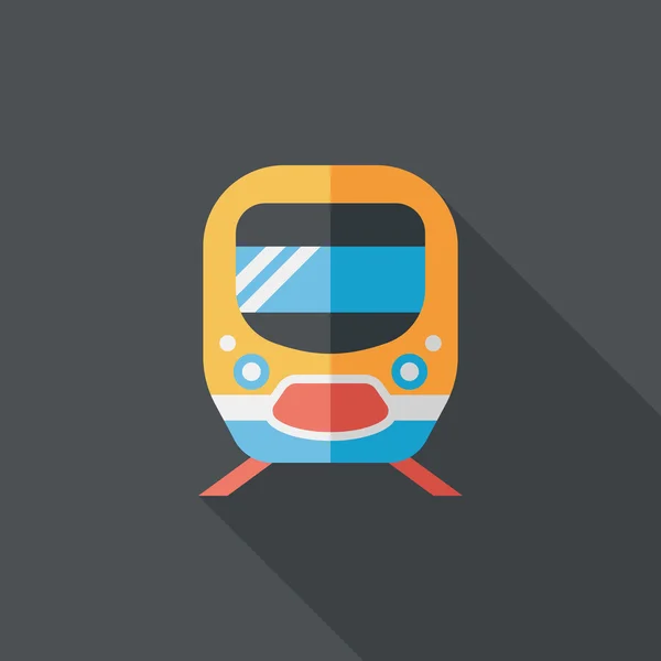 Transport U-Bahn flache Ikone mit langem Schatten, Eps10 — Stockvektor