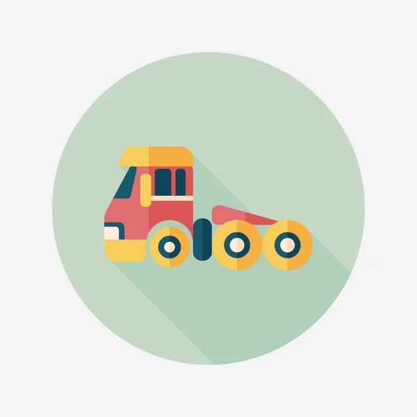 Транспорт Tow Truck flat icon with long shadow, eps10 — стоковый вектор