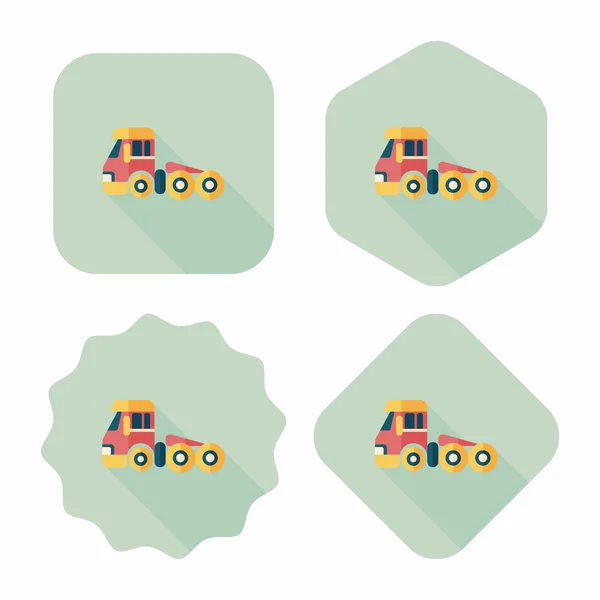 Transportation Tow Truck flat icon with long shadow,eps10 — Stock Vector