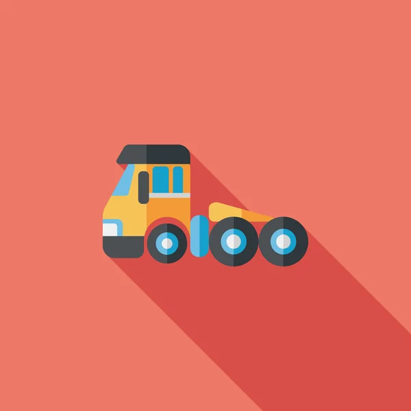 Транспорт Tow Truck flat icon with long shadow, eps10 — стоковый вектор