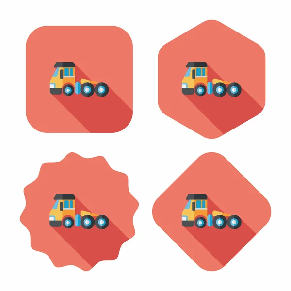 Transportation Tow Truck flat icon with long shadow,eps10 — Stock Vector