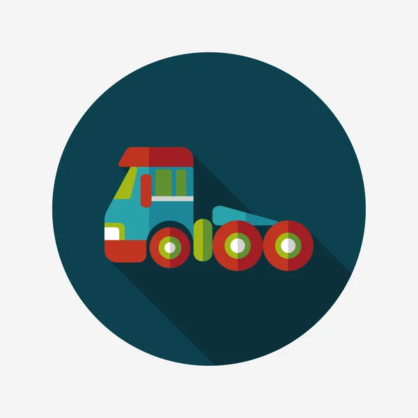Transporte Caminhão de reboque ícone plano com sombra longa, eps10 — Vetor de Stock