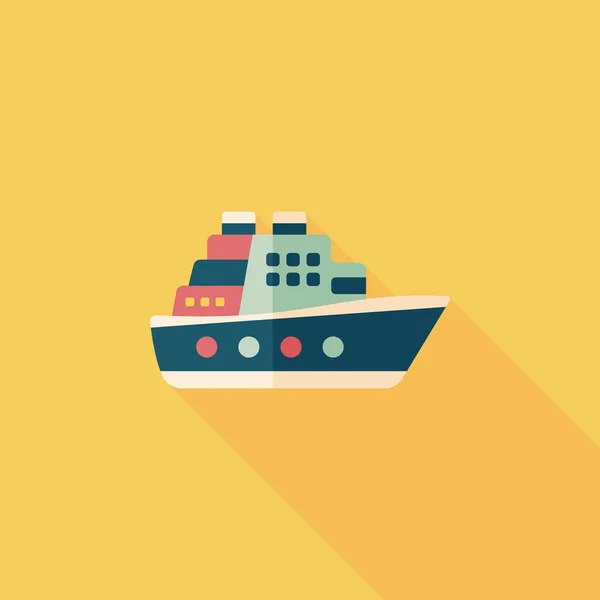 Transporte ferry icono plano con sombra larga, eps10 — Archivo Imágenes Vectoriales