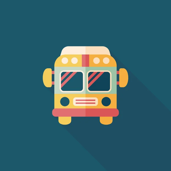 Trasporti bus icona piatta con lunga ombra, eps10 — Vettoriale Stock