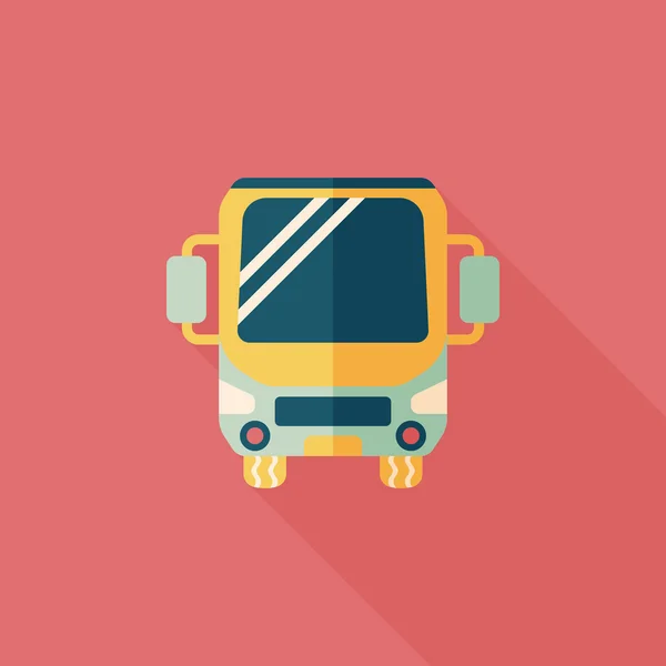 Uzun Gölge, eps10 ile ulaşım otobüs düz simgesi — Stok Vektör